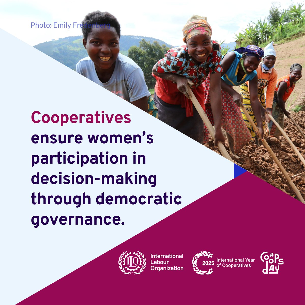 ILOAfrica's tweet image. 👩⚖️ Decision-making tables shouldn’t have empty seats for women.
🤝 In cooperatives, they don’t.
Anchored in “one member, one vote,” coops ensure women can lead, shape policies & drive change—advancing gender equality at work & in communities. #CoopsDay