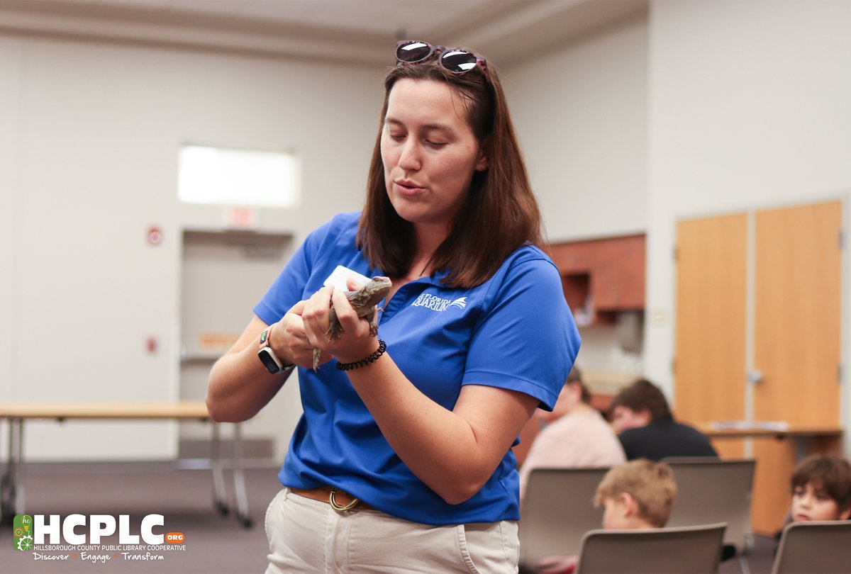 Meet animals from The Florida Aquarium like the box turtle, the Egyptian uromastyx, and the common boa at programs like this recent terrestrial animals one at the Town 'N Country Regional Public Library. 

Find summer programs for every age at HCPLC.org/Summer.