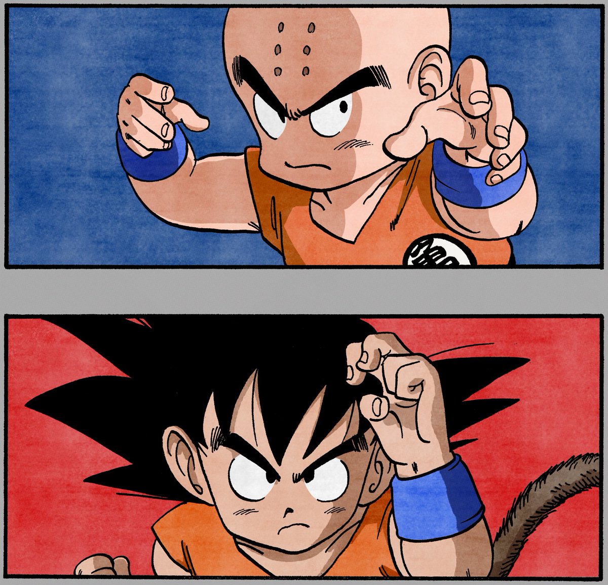 p0lar_color's tweet image. Goku vs Krillin! 

#DragonBall #ドラゴンボール