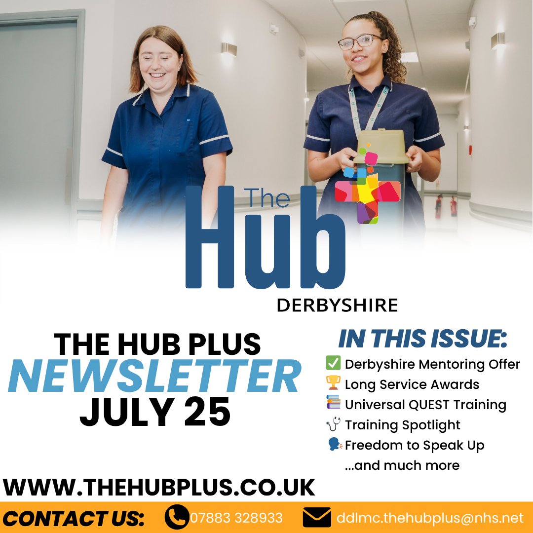 📢 The July Hub Plus newsletter is out now!

🎉 Inside this month’s issue:
🌟 Derbyshire Mentoring Offer
🏅 GP Long Service Awards
🧠 QUEST sessions
🌱 Next Gen GP East Mids

…plus loads more!

👉 Tap the link to read &amp; download: thehubplus.co.uk/newsletter