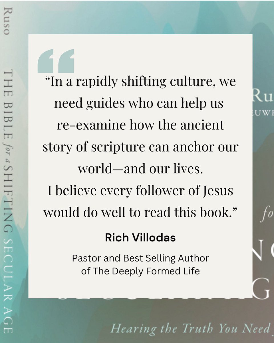 domruso's tweet image. What a gift to have @richvillodas as a friend. His thoughts on my new book means so much coming from a thoughtful pastor and leader like him. #thebible #secular #livingwords #preorder #amazon