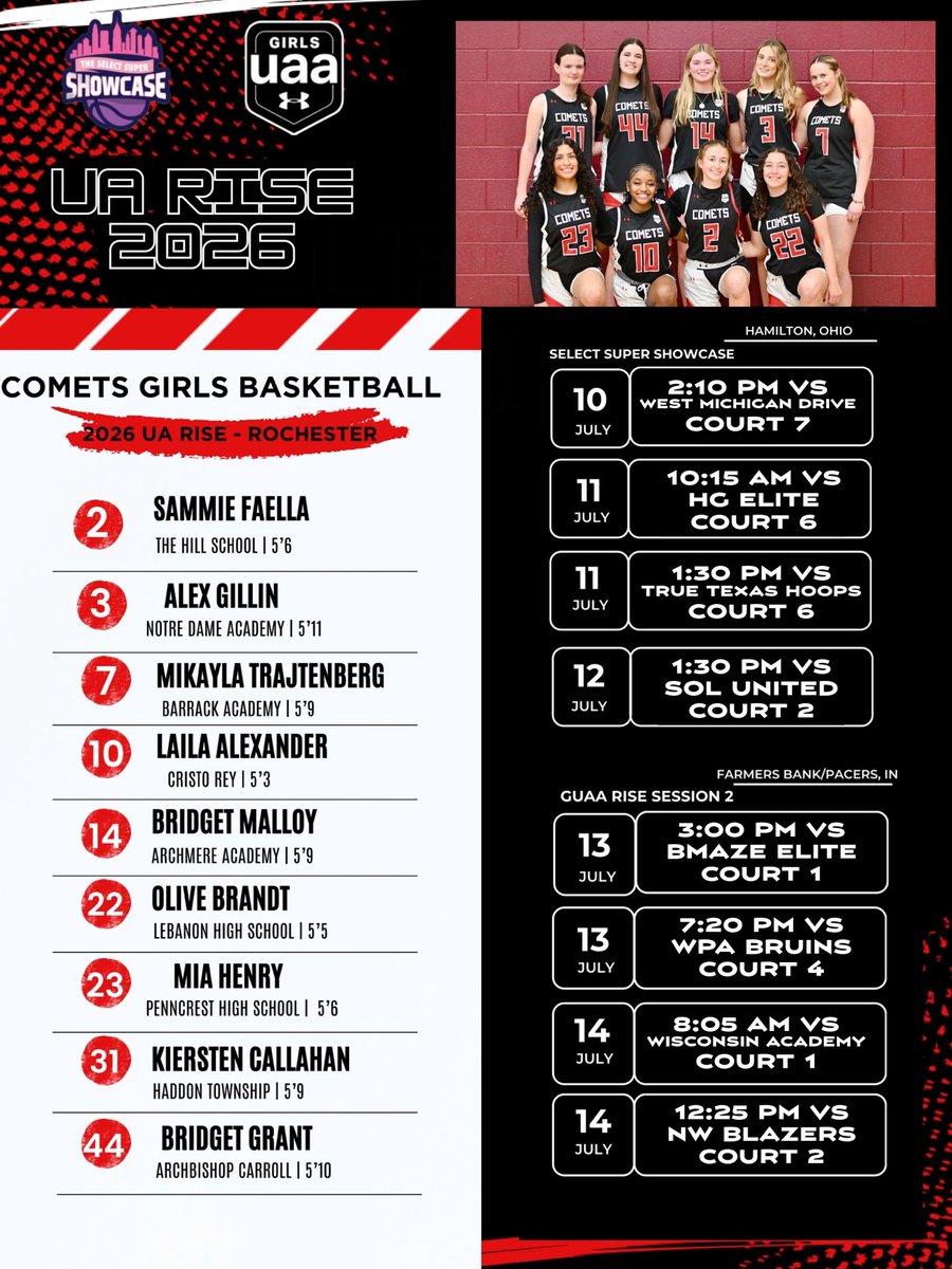 Tourney alert‼️Upcoming schedule for Ohio &amp; Indianapolis, come check us out!! <a href="/CometsBallers/">Comets Basketball</a> <a href="/coachrochester/">Sean Rochester</a>
