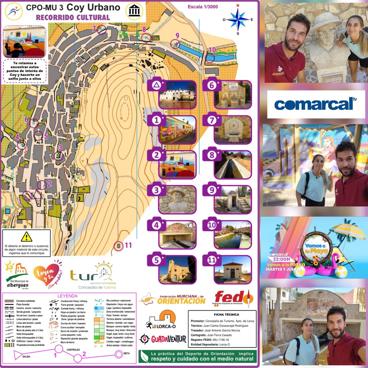 🎥Reportaje en el programa "Vamos a la playa" #ComarcalTV sobre los Circuitos Permanentes de Orientación como actividad para disfrutar este verano.
Concretamente probaremos el circuito de Coy y os acercaremos los rincones de esta pedanía lorquina🧭🗺️ instagram.com/reel/DL2gYcNCM…