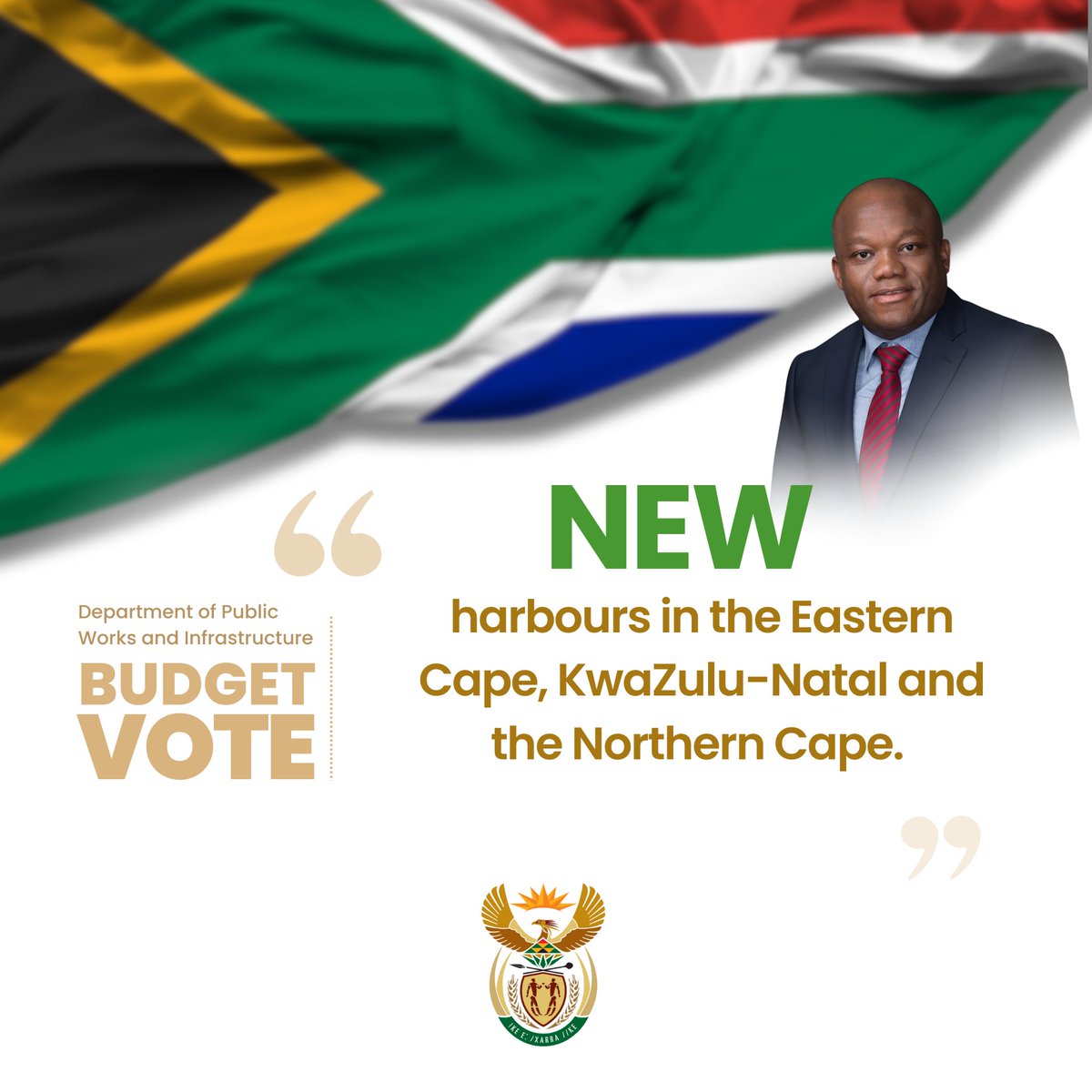 Brand new Harbours for Eastern Cape, KZN and Northern Cape #BudgetVote2025