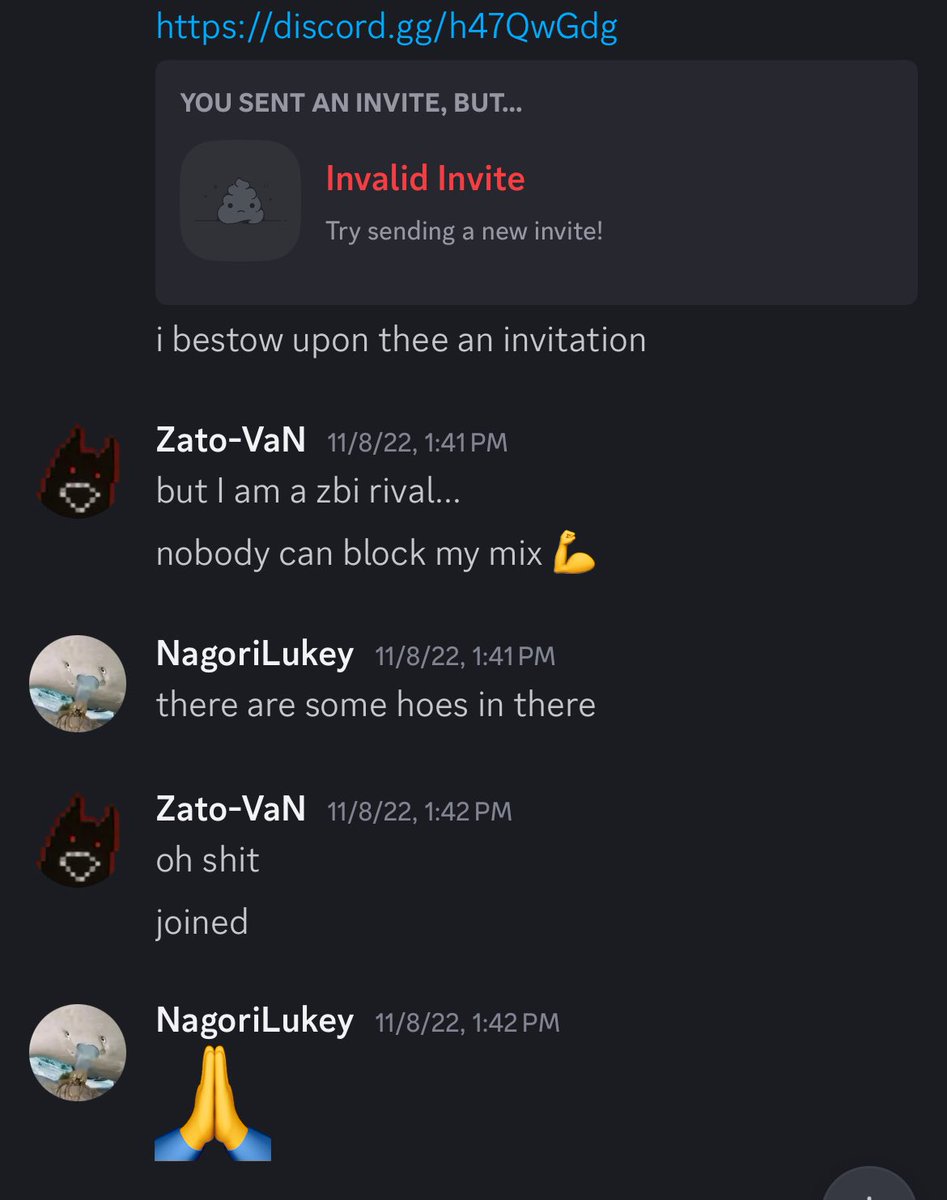 “There are some hoes in there”

“Oh shit 
Joined”

“🙏”

I love ZV more than he loves hoes