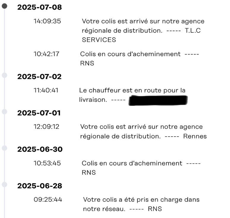 Tiiffany_M's tweet photo. Vais-je recevoir un jour mon foutu colis Cirro Parcel et pourquoi il a fait 2 tours je ne sais où alors qu’il était soi disant dans ma ville le 2/07 ? 😭 https://t.co/lDAc8LJqd3