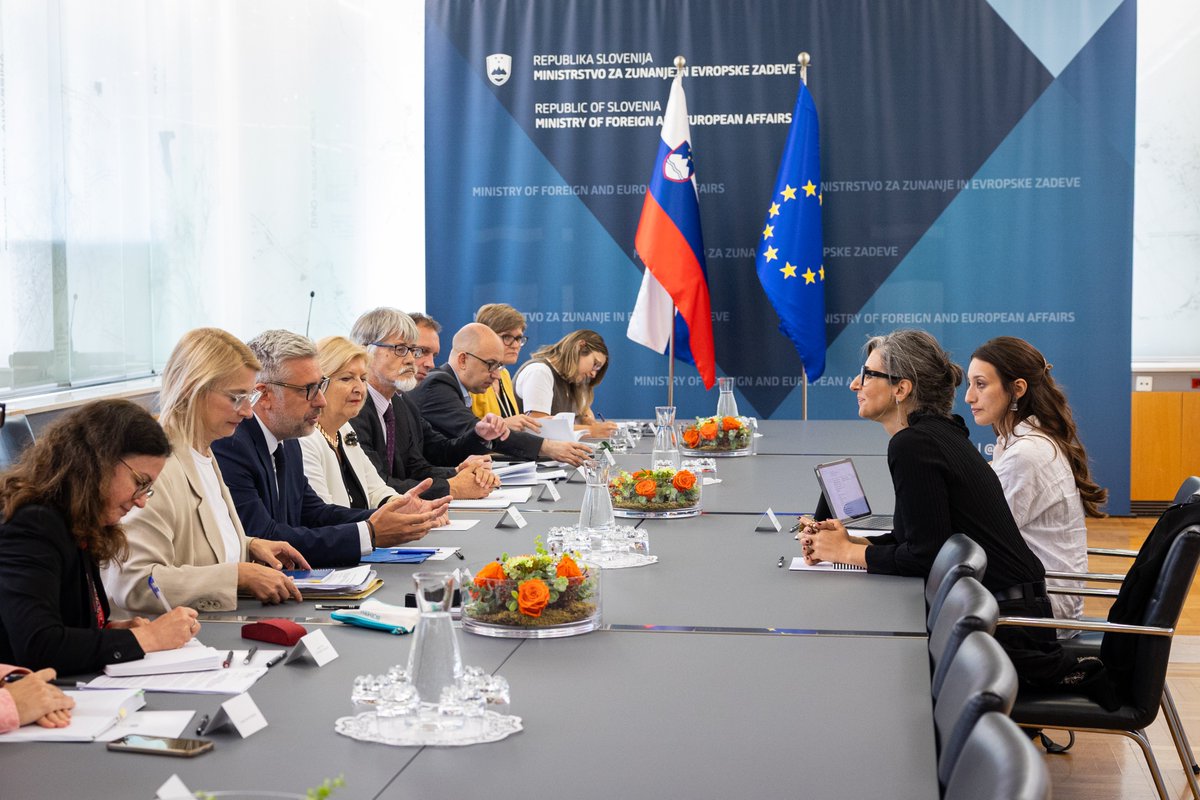 MFEA Slovenia (@mzez_rs) on Twitter photo State Secretary <a href="/markostucin/">Marko Stucin</a> with UN Special Rapporteur on Human Rights in the Occupied Palestinian Territory <a href="/FranceskAlbs/">Francesca Albanese, UN Special Rapporteur oPt</a> on the urgency of peace in #Gaza and a solution to the Palestinian issue. Albanese thanked #Slovenia 🇸🇮 for its principled stance and efforts to resolve State Secretary <a href="/markostucin/">Marko Stucin</a> with UN Special Rapporteur on Human Rights in the Occupied Palestinian Territory <a href="/FranceskAlbs/">Francesca Albanese, UN Special Rapporteur oPt</a> on the urgency of peace in #Gaza and a solution to the Palestinian issue. Albanese thanked #Slovenia 🇸🇮 for its principled stance and efforts to resolve