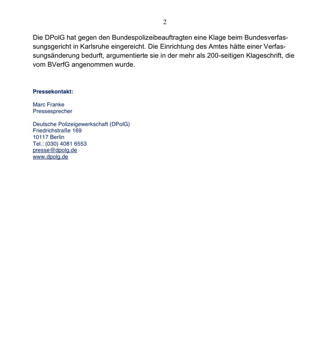 Manuel Ostermann (@m_ostermann) on Twitter photo Die Deutsche Polizeigewerkschaft (DPolG) kritisiert die Forderung des Polizeibeauftragten des Bundes, Uli Grötsch, Asylsuchende an den deutschen Grenzen nicht mehr zurückzuweisen.
<a href="/HeikoTeggatz/">Heiko Teggatz</a> , Vorsitzender der DPolG-Bundespolizeigewerkschaft, erklärt hierzu:
„Auch nach Die Deutsche Polizeigewerkschaft (DPolG) kritisiert die Forderung des Polizeibeauftragten des Bundes, Uli Grötsch, Asylsuchende an den deutschen Grenzen nicht mehr zurückzuweisen.
<a href="/HeikoTeggatz/">Heiko Teggatz</a> , Vorsitzender der DPolG-Bundespolizeigewerkschaft, erklärt hierzu:
„Auch nach