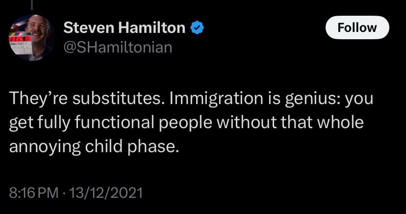 I'm retweeting this again because I cannot stress enough how retarded this is.

This is the guy the Liberal Party just employed.

These people hate you.

They view everything through the lense of 'how can I get more slaves into this country so CBA can have higher mortgage growth