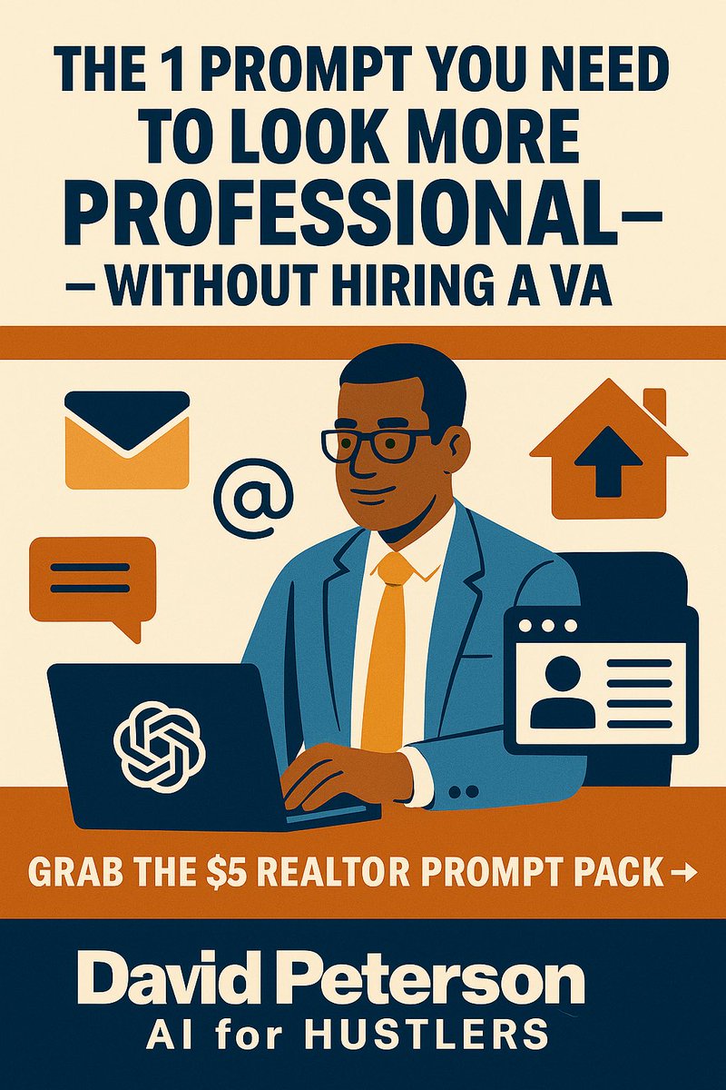 sirdavepeterson's tweet image. 🧵 Thread Title: The 1 Prompt You Need to Look More Professional - Without Hiring a VA 💼📲 READ THE THREAD BELOW 👇🏾 #AIforHustlers #ChatGPT #LookPro #SolopreneurHacks #RealtorTools