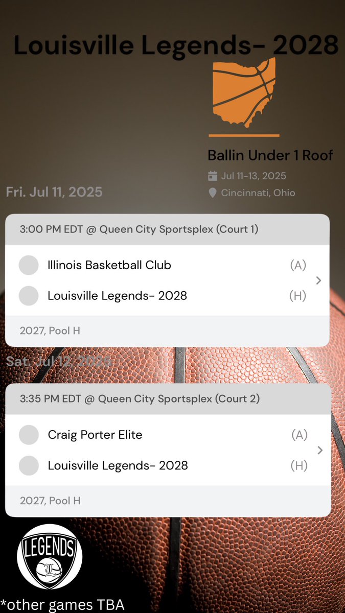 Joaquin Siakam (@joaquinsiakam) on Twitter photo Come check out the 2028 Louisville Legends, playing up this weekend with the 27s , at Ballin Under 1 Roof in Cincinnati. <a href="/Ohio_Basketball/">OhioBasketball.com</a> <a href="/LvilleLegends/">Louisville Legends</a> Come check out the 2028 Louisville Legends, playing up this weekend with the 27s , at Ballin Under 1 Roof in Cincinnati. <a href="/Ohio_Basketball/">OhioBasketball.com</a> <a href="/LvilleLegends/">Louisville Legends</a>