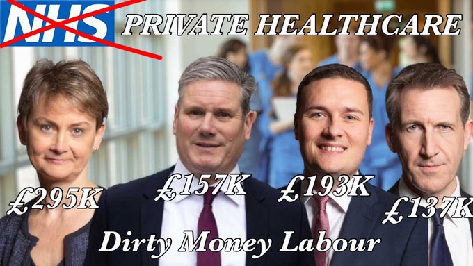 SunRaas's tweet photo. @Beerdri01118796 @Keir_Starmer Keith and his mates @wesstreeting @YvetteCooperMP will sell our @NHSuk to there donors #TheyDontWorkForUs https://t.co/55V5MZNzwj