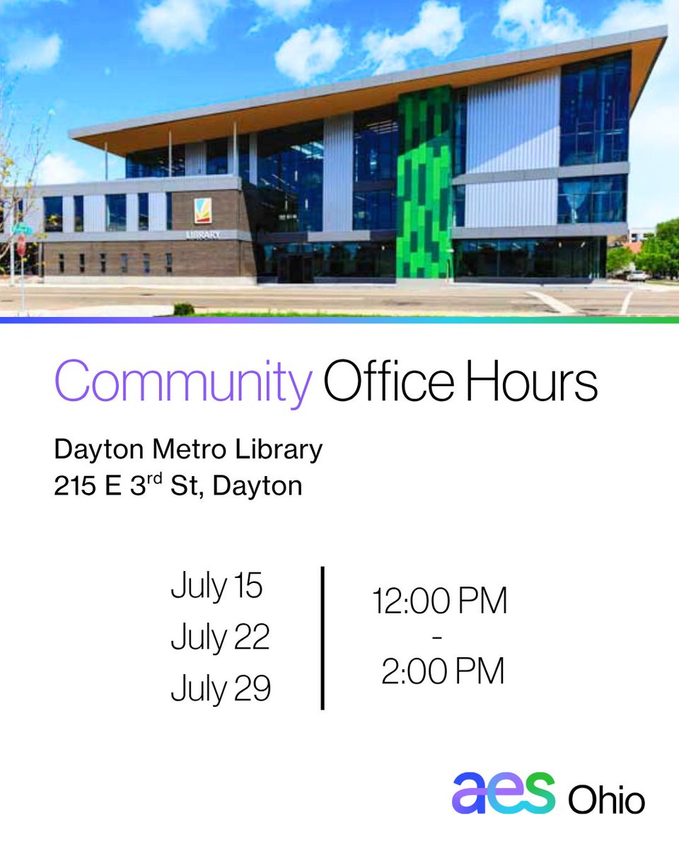 Need help managing your energy bill? We’re here for you! Join us at a Dayton Metro Library Community Resource Fair at their main location on 3rd Street.  
No registration needed. Stop by anytime to chat with our Customer Service team! 
We’ll be on hand to:
✅ Set up payment plans