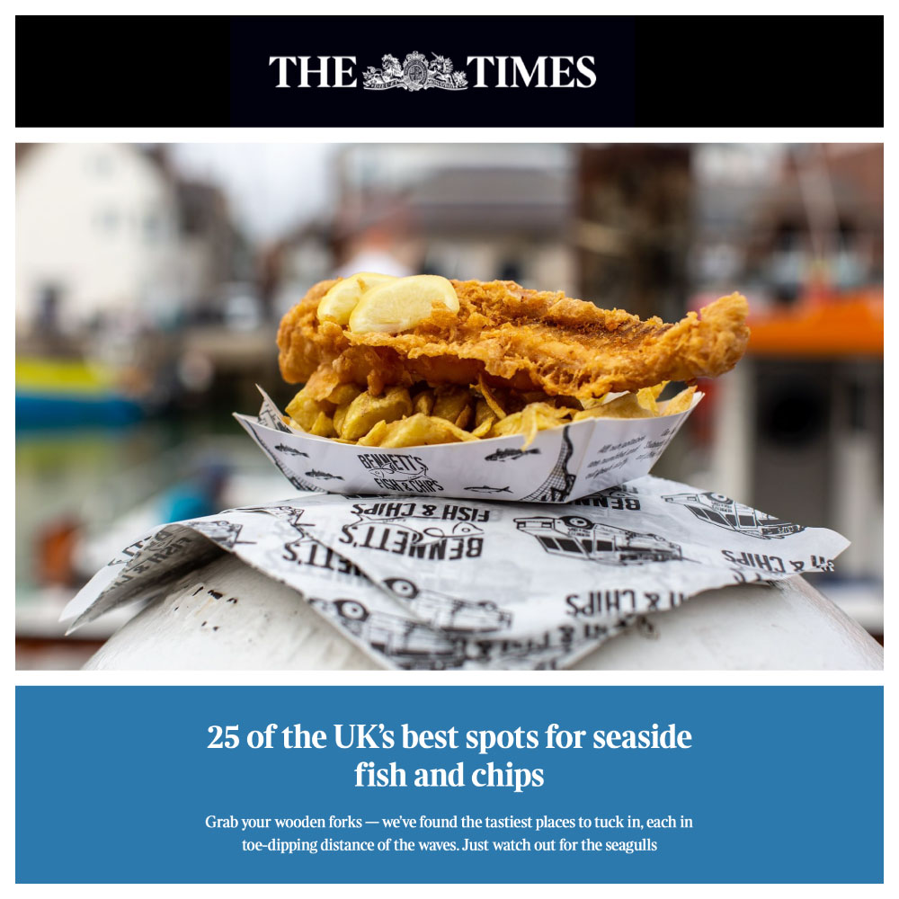 We’re thrilled to bits to be featured in The Times’ list of the 25 best seaside fish and chip shops in the UK – and even prouder that Weymouth has not one, but two chip shops on the list! Huge congrats to our good friends over the bridge at The Marlboro!
thetimes.com/travel/destina…