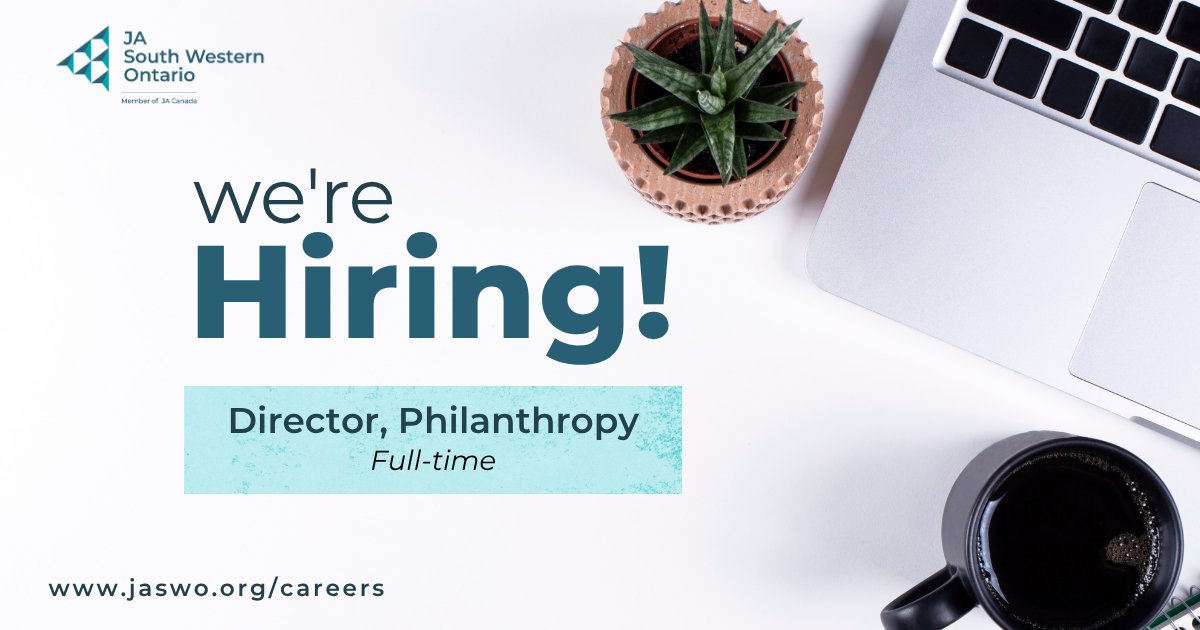 Please spread the word! This is a wonderful opportunity to work with a dynamic team, making a real-world difference in the lives of young people.

HIRING: Director, Philanthropy, Full-time : jaswo.org/news/were-hiri…

#JASWO #ldnont #kitchener #careers