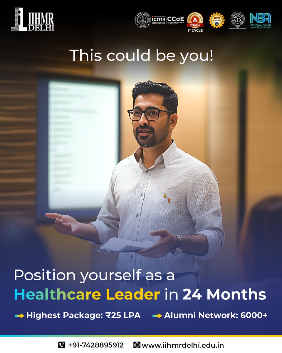 Let’s talk about where you could be in the next 24 months with a package of ₹25 LPA?

Students from IIHMR Delhi aren’t just stepping into jobs, they’re stepping into leadership across hospitals, healthtech, government &amp; consulting, our graduates are leading change.

#IIHMRDelhi