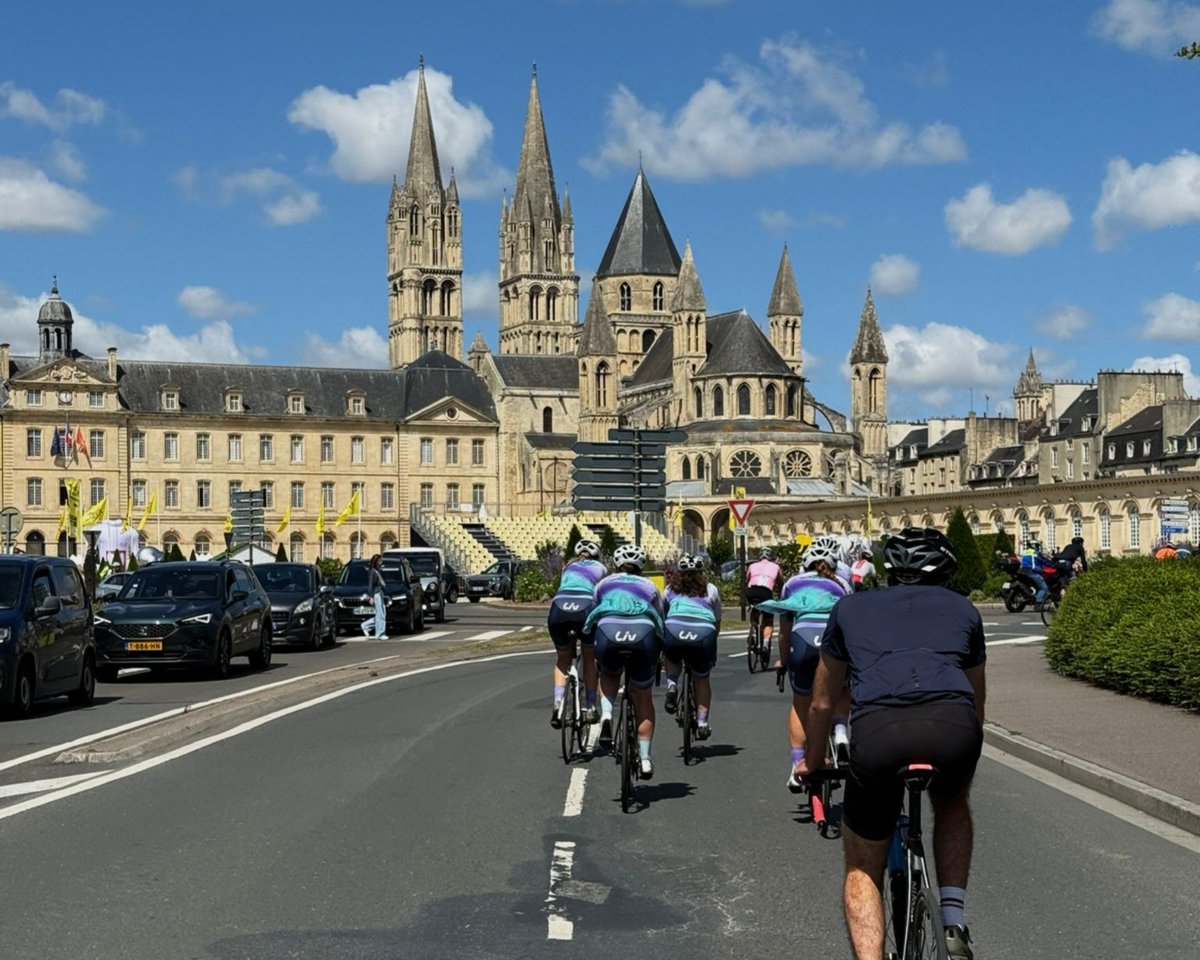 Pete Geyer (@cyclingfans) on Twitter photo TDF in Caen today. So women's advocacy team <a href="/desELLESauVELO/">Donnons des elles au vélo</a> (the team that successfully pushed for a women's TDF), riding full route of the TDF for 11th consecutive year day ahead of the men's race, was in Caen yesterday. They were warmly received at Caen City Hall. Merci Caen! TDF in Caen today. So women's advocacy team <a href="/desELLESauVELO/">Donnons des elles au vélo</a> (the team that successfully pushed for a women's TDF), riding full route of the TDF for 11th consecutive year day ahead of the men's race, was in Caen yesterday. They were warmly received at Caen City Hall. Merci Caen!