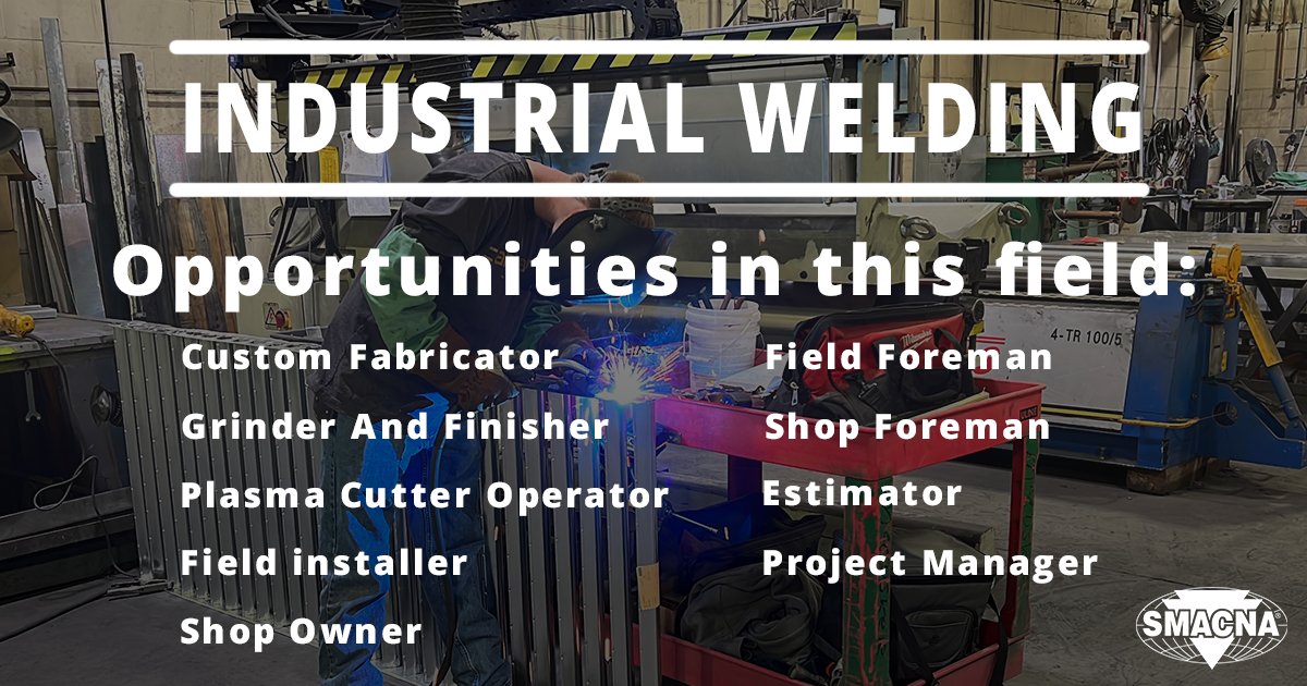 SMACNA's tweet image. In this field, you may make the machines used in automotive assembly or food processing plants. Or you may find yourself working on a specialized installation almost anywhere in the world. The projects you will work on last for years and enhance the quality of life for many…