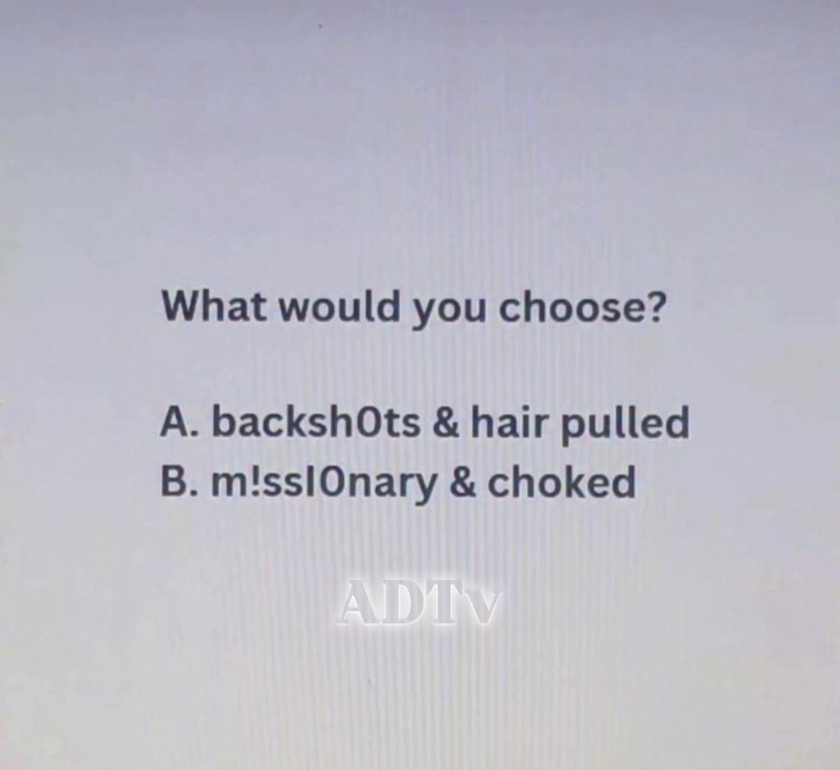 xadtvx's tweet photo. A or B? https://t.co/pfFCpqqK7a
