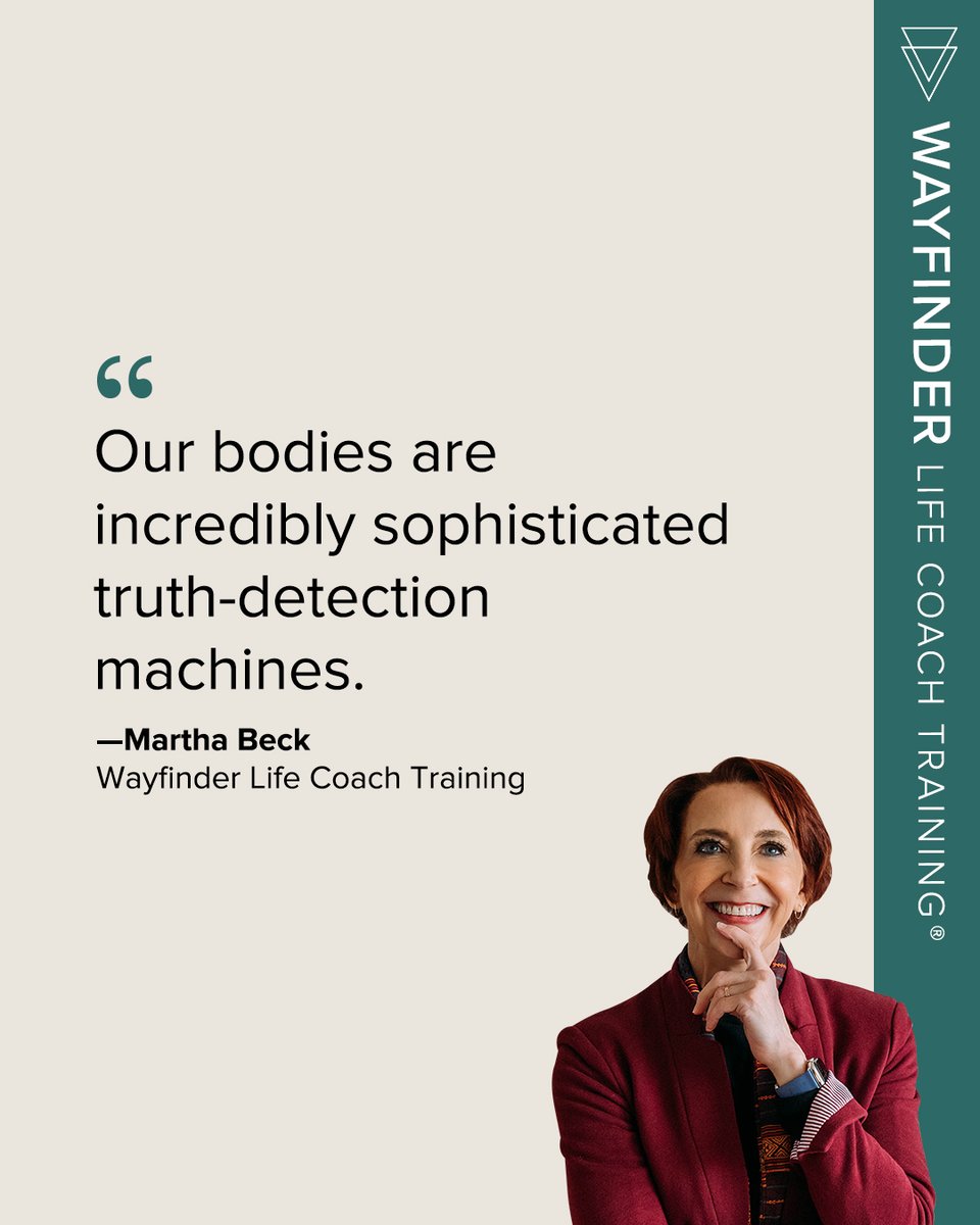 Our bodies are incredibly sophisticated truth-detection machines.

—Martha Beck
Wayfinder Life Coach Training

Learn more and register here: marthabeck.com/life-coach-tra…