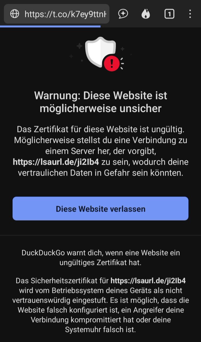 ultratrve's tweet photo. @Polizei_MD Geht mit meinem Browser DuckDuckGo nicht ... https://t.co/FHoOiwkKMG