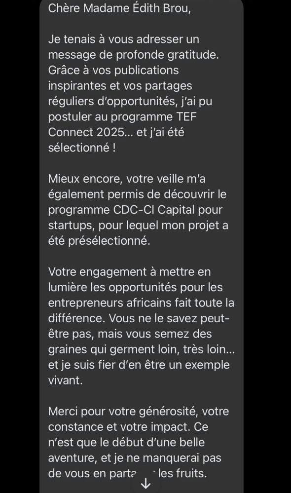 Ravie de savoir que certains d’entre vous arrivent à saisir les opportunités que je partage et que celles-ci deviennent du concret dans leurs vies ☺️🙏🏼 God bless you
