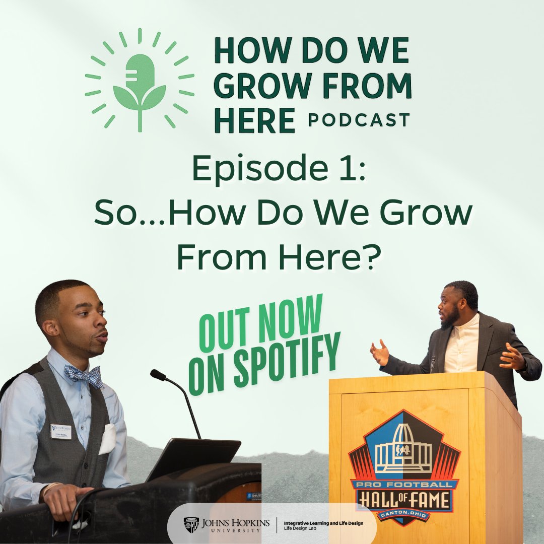 lifedesignjhu's tweet image. OUT NOW!🎙️
Do challenges exist? Take a listen on Spotify from our  life design educators who explore “How Do We Grow From Here Podcast”. Empowering individuals by reframing everyday challenges through fresh perspectives and thoughtful discussions.  #WeGrowin #LifeDesignLab