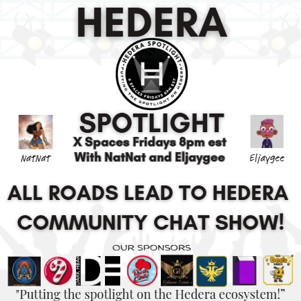 Please join us this week for a community chat!
There's been some big news this week so we will cover that and much more!
Please like and share!
Tag some people who need to know about $HBAR 
I'll drop a #Crazies NFT to someone who does the things!
<a href="/HederaSpotlight/">Hedera Spotlight</a> <a href="/hedera/">Hedera</a>