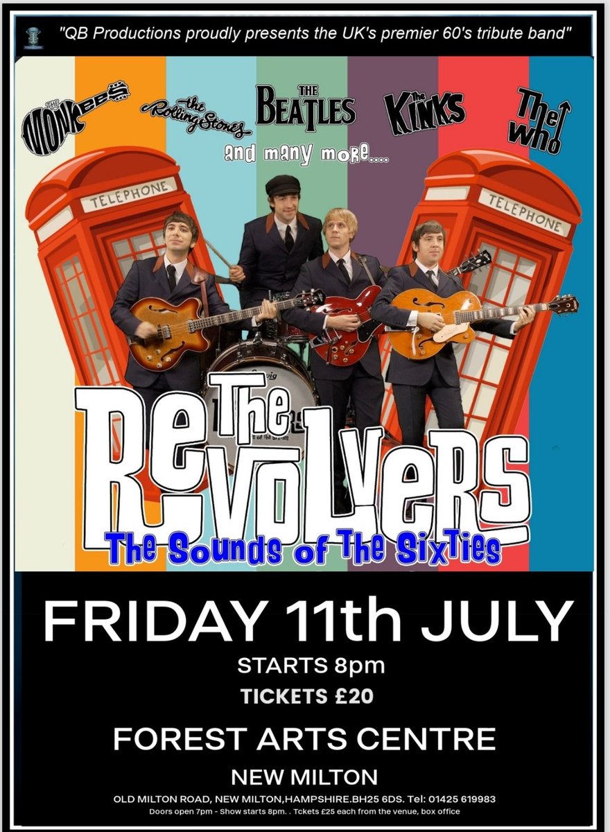 Ian Woolley 🇬🇧 (@quizbritain) on Twitter photo Last few tickets available for this Friday at <a href="/ForestArtsNM/">Forest Arts</a> . If you're out and about in the New Forest, come and see one of the UK's top 60s tribute bands. #Revolvers #ForestArts forest-arts.co.uk/event/revolvers Last few tickets available for this Friday at <a href="/ForestArtsNM/">Forest Arts</a> . If you're out and about in the New Forest, come and see one of the UK's top 60s tribute bands. #Revolvers #ForestArts forest-arts.co.uk/event/revolvers