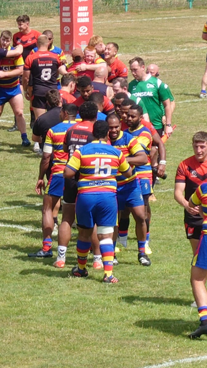 Army Rugby League (@armyrugbyleague) on Twitter photo Full time
<a href="/Infantry_RL/">Infantry Rugby League</a> 16
<a href="/REME_Rugby/">REME Rugby ๐น๐ฉ๐๐๐๐น๐ฉ</a> 20
REME advance to the final!
Well done! Full time
<a href="/Infantry_RL/">Infantry Rugby League</a> 16
<a href="/REME_Rugby/">REME Rugby ๐น๐ฉ๐๐๐๐น๐ฉ</a> 20
REME advance to the final!
Well done!