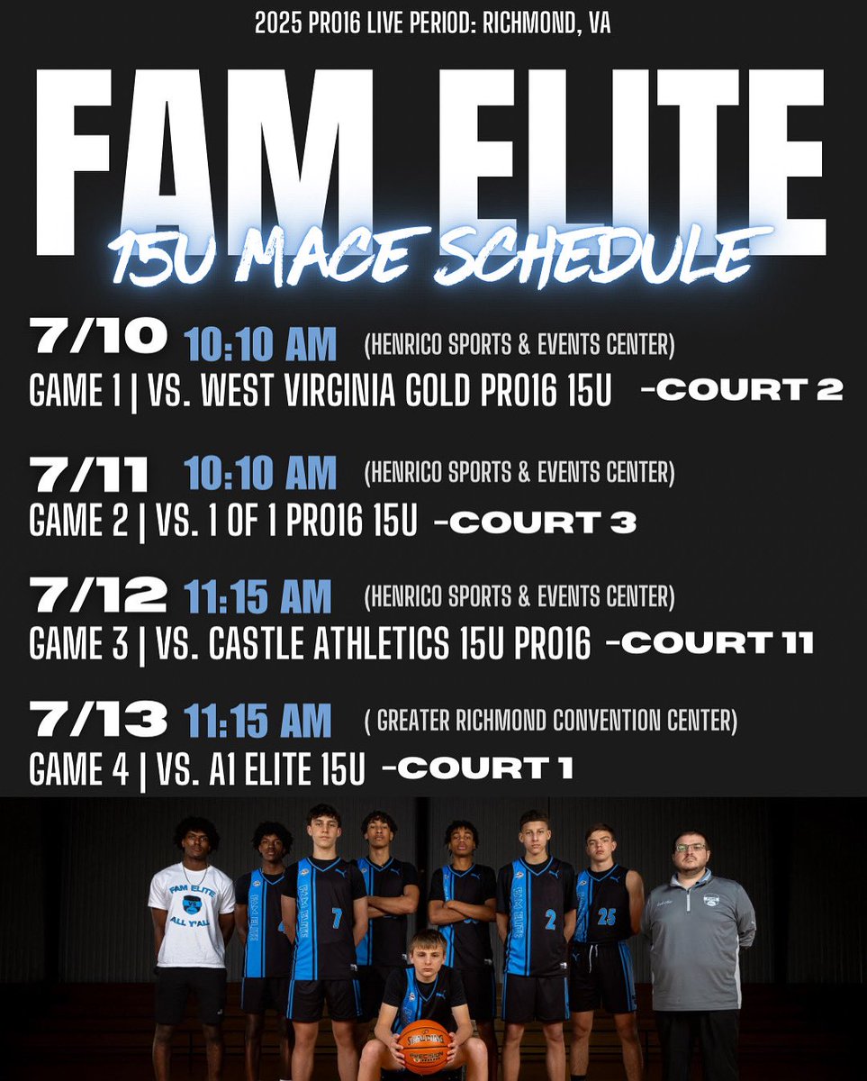 Houston FAM Elite (@famelitembb) on Twitter photo FAM Elite 2028 Mace <a href="/PRO16League/">PRO16/NXTPRO League</a> Live Period Schedule!!
<a href="/NxtProHoops/">NXTPRO Hoops</a>
<a href="/MattReynolds___/">Matt Reynolds</a>
<a href="/EthanPiechota/">Ethan Piechota</a>
<a href="/Louisiana_Hoops/">Clifton Dixon</a>
<a href="/TreySterner5345/">Trey Sterner</a>
<a href="/WillHarperHoops/">Will Harper</a>
<a href="/NBA_Jeremy1/">AJ</a>
<a href="/TexasHoopsGASO/">TexasHoops/GASO ๐</a>
<a href="/GASOTim/">Tim Littlefield</a>
<a href="/GASOLyndon/">Lyndon Cook ๐</a>
<a href="/GASOBlue/">Blue Zertuche ๐</a>
<a href="/Coach_ZA_Mace/">Coach ZA Mace</a> FAM Elite 2028 Mace <a href="/PRO16League/">PRO16/NXTPRO League</a> Live Period Schedule!!
<a href="/NxtProHoops/">NXTPRO Hoops</a>
<a href="/MattReynolds___/">Matt Reynolds</a>
<a href="/EthanPiechota/">Ethan Piechota</a>
<a href="/Louisiana_Hoops/">Clifton Dixon</a>
<a href="/TreySterner5345/">Trey Sterner</a>
<a href="/WillHarperHoops/">Will Harper</a>
<a href="/NBA_Jeremy1/">AJ</a>
<a href="/TexasHoopsGASO/">TexasHoops/GASO ๐</a>
<a href="/GASOTim/">Tim Littlefield</a>
<a href="/GASOLyndon/">Lyndon Cook ๐</a>
<a href="/GASOBlue/">Blue Zertuche ๐</a>
<a href="/Coach_ZA_Mace/">Coach ZA Mace</a>