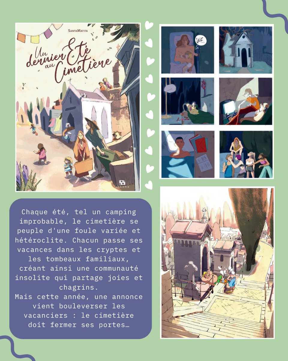 AnkamaEditions's tweet image. 💛 Si vous avez aimé "Plein Ciel", vous aimerez sûrement la BD "Un dernier été au cimetière" (et inversement 🔄). Les thèmes de la famille, la vie en communauté et de l'épreuve commune sont abordés dans les ouvrages. 🏠
#BD