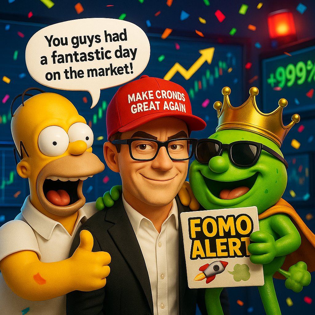 🟡 Homer  Simcoin 🍕💰

I don’t know what a liquidity pool is,
I don’t know what DeFi means,
but I DO know that my portfolio just farted its way to the MOON!! 🌝💨💸
Proud of you, nerds. Now let’s get donuts and market cap. <a href="/FartcoinCRO/">Fartcoin CRO</a> <a href="/kristokencro/">KrisOS - Ai Labs</a> 
#FartcoinToTheMoon