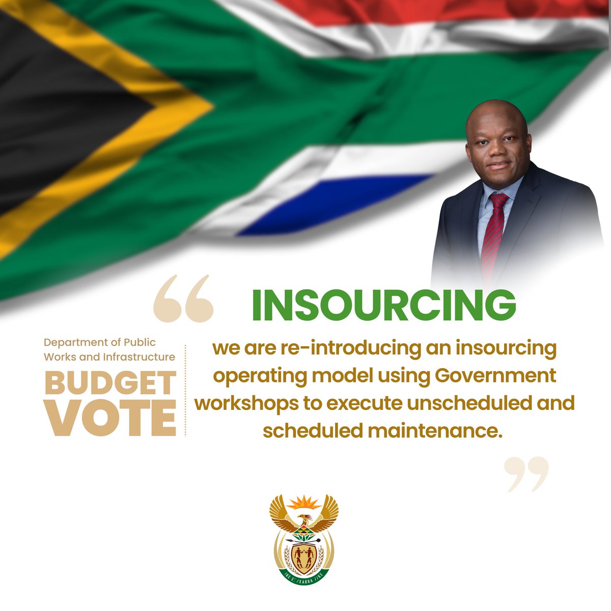 Insourcing of professionals to maintain government buildings under the care of DPWI #BudgetVote2025