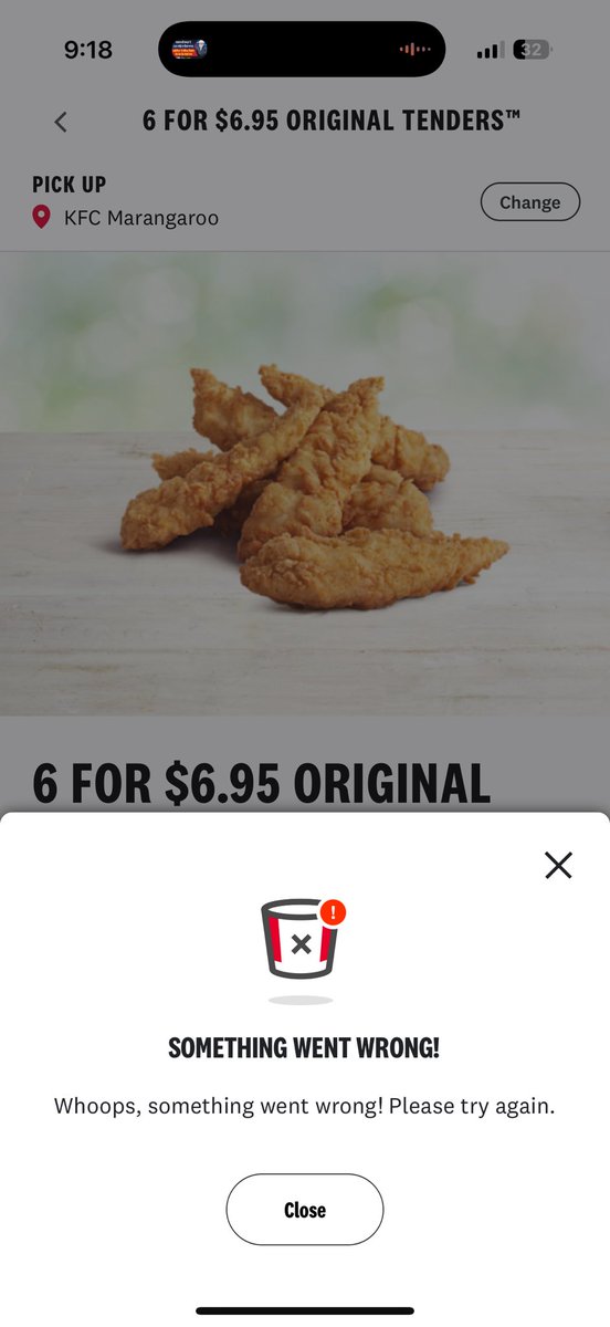 Jasdeepmajithia's tweet photo. @kfc Wow, what an amazing promotion—6 tenders for $6.95! I actually loved it. However, I do have a concern: if you’re unable to supply enough stock to your stores, why are you promoting it, even through platforms like Amazon Prime? The drive-thru service was disappointing. https://t.co/WyGbHPjDja
