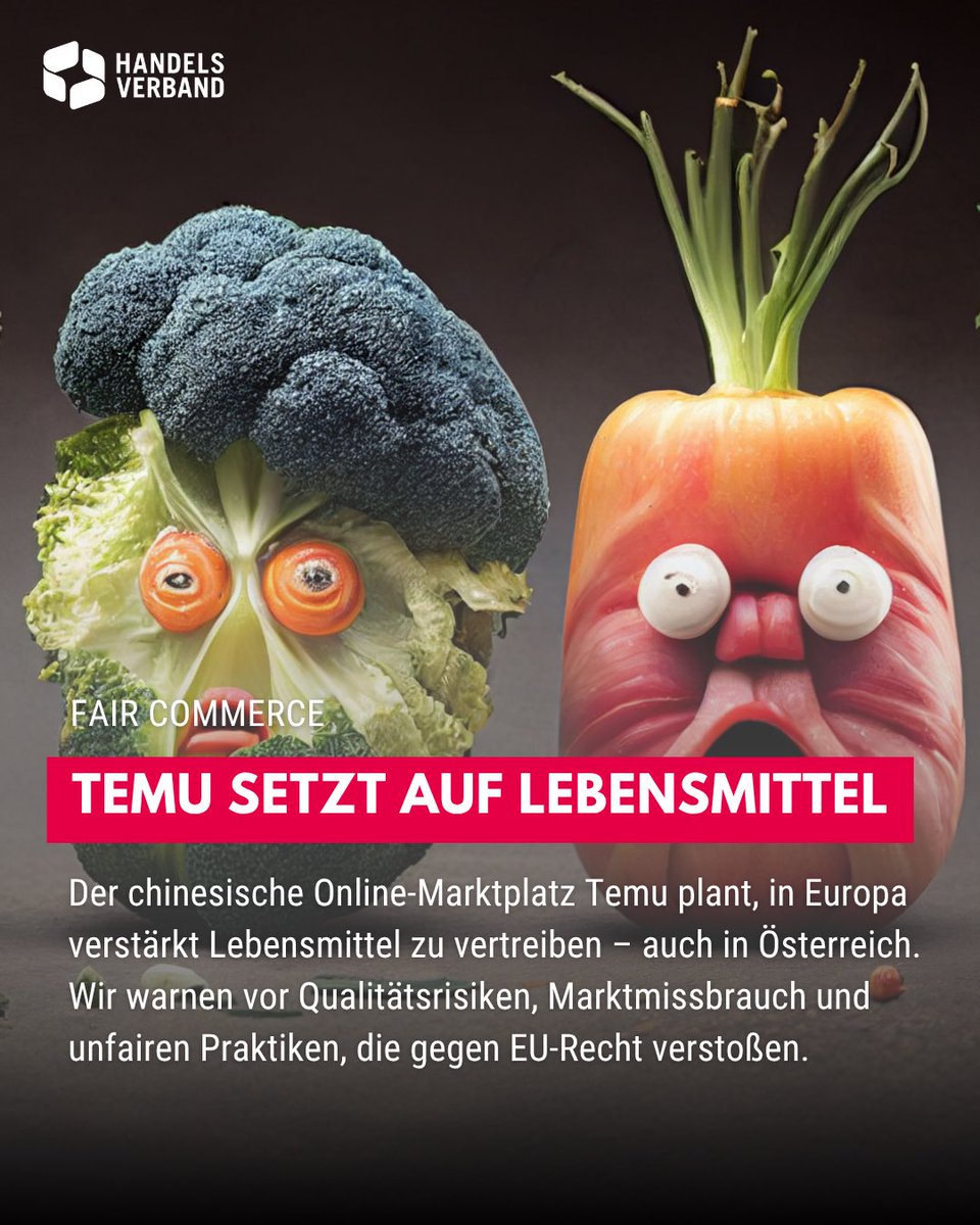 Temu kündigt Einstieg ins EU Lebensmittelgeschäft an – HV warnt vor Risiken &amp; EU-rechtswidrigen Praktiken. LEH ist kritische Infrastruktur, Nahrungsmittelsicherheit darf nicht Verhandlungsmasse werden! Nahversorgung in EU steht mittelfristig auf dem Spiel handelsverband.at/presse/pressea…