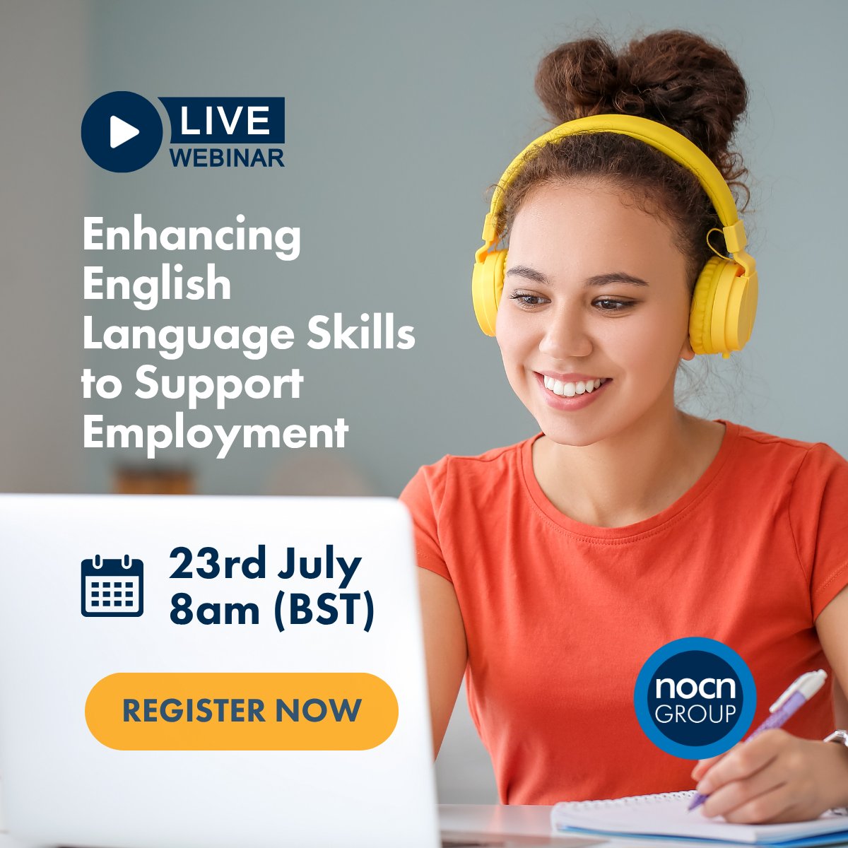 NOCNGroup's tweet image. Join us next week for our latest webinar on #ESOL: Enhancing English Language Skills to Support Employment.
Ideal for anyone looking to boost their job prospects by improving their English language proficiency.
Register here: tinyurl.com/m53r76au