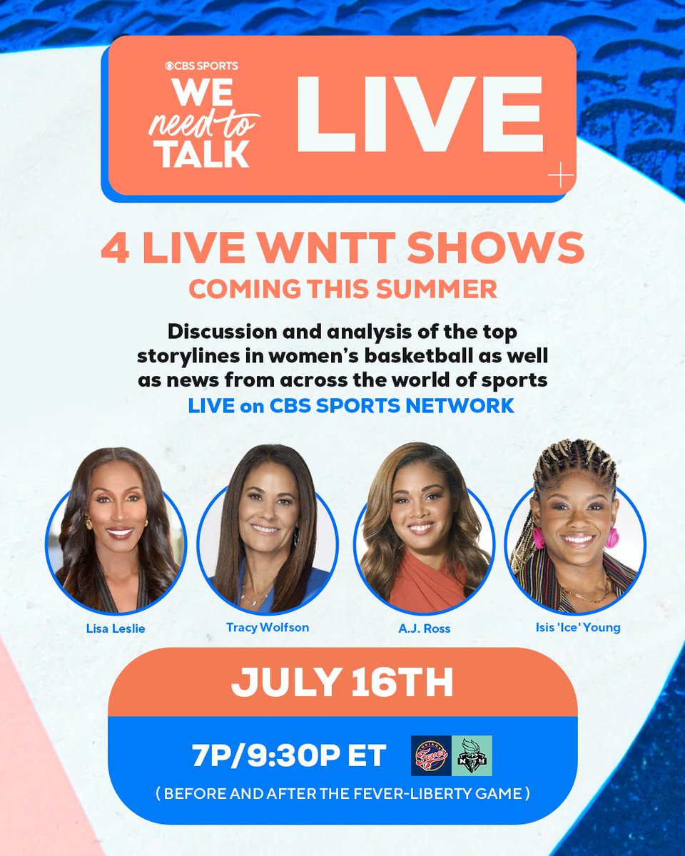 4 LIVE shows on CBS Sports Network this summer🏀😎