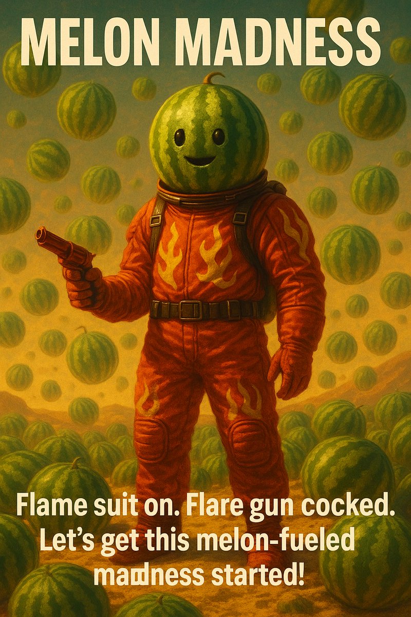 😂💥 “Flame suit on. Flare gun cocked. Let’s get this melon-fueled madness started!”
My Meme Entry #MelonFlareMemes