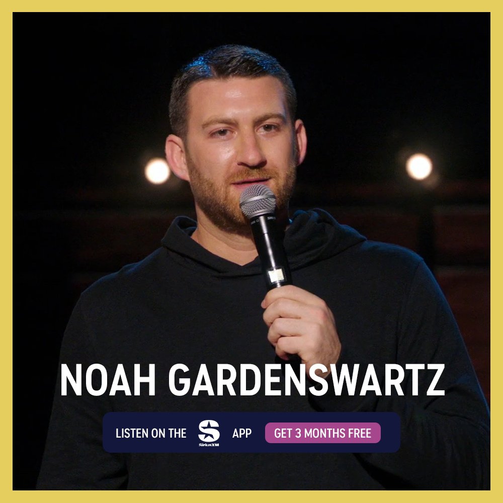 ComedyCentral's tweet image. Listen to Noah Gardenswartz’s “The Half Hour” on the SiriusXM app and get three months free. Details at: sxm.app.link/ComedyCentralR…