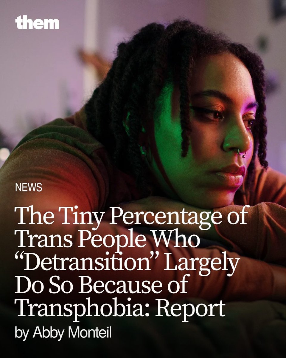 EliErlick's tweet image. It's funny how every evidence-based study finds this exact same result. Where is the flood of detransitioners we were promised years ago? Where are the whistleblowers of doctors "forcing" teens to transition? That's right, they don't exist.
