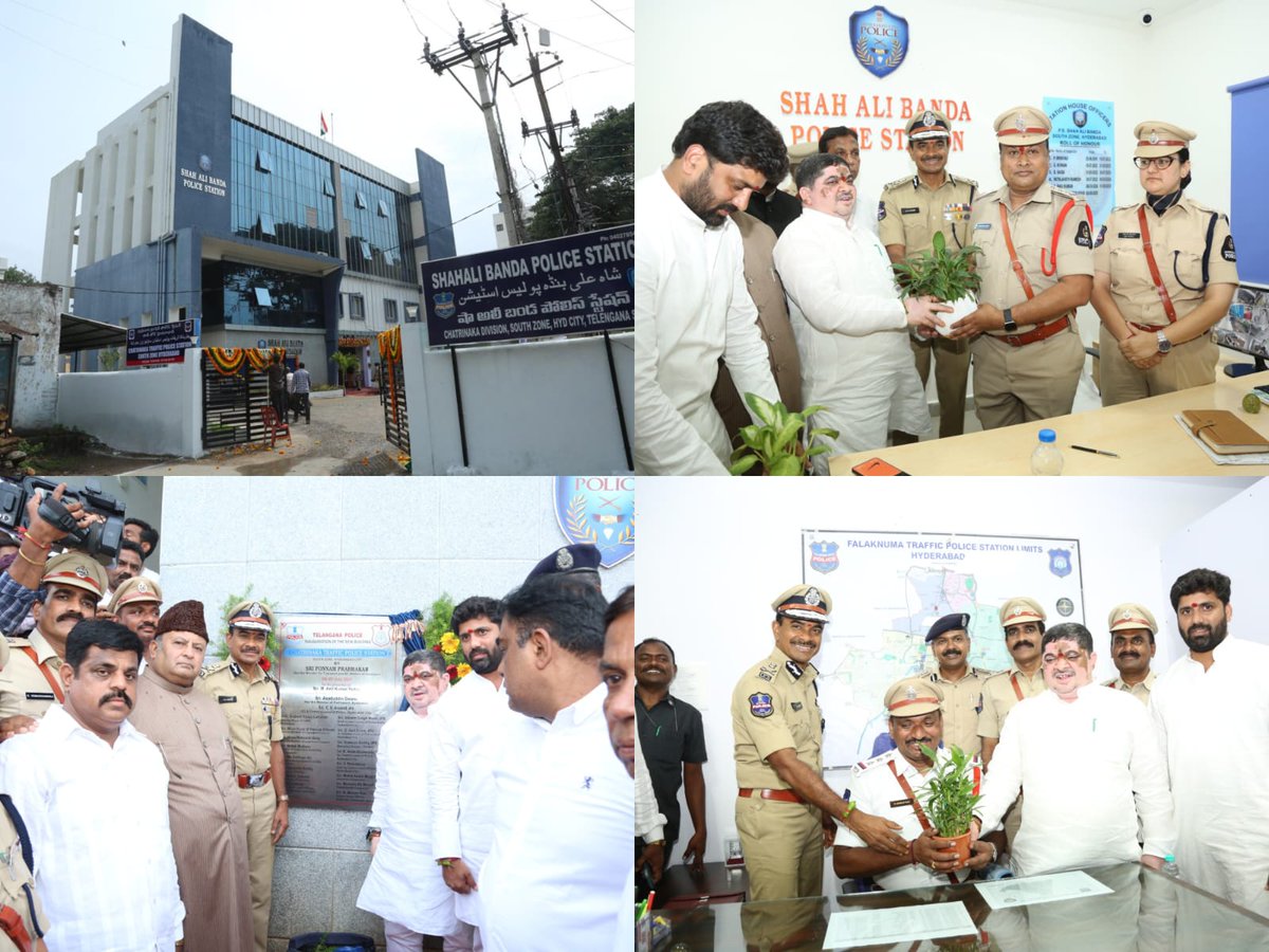 CPHydCity's tweet image. Sri Ponnam Prabhakar, Hon’ble Minister for Transport and BC Welfare, inaugurated the newly constructed police station building: Chatrinaka Traffic PS, and Shahalibanda PS- both in same building.