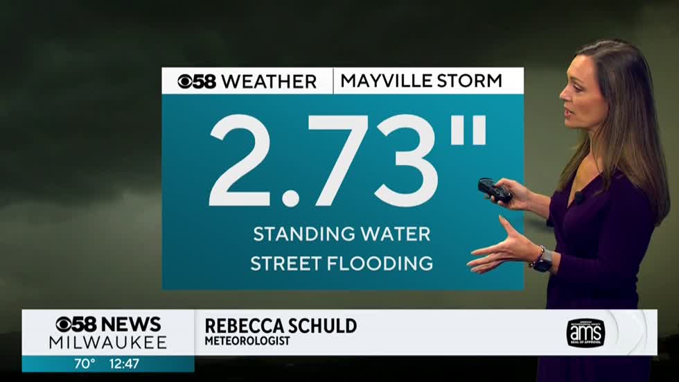 A rogue storm last night dropped a ton of rain on the Mayville area, today is dry and pleasant, enjoy!