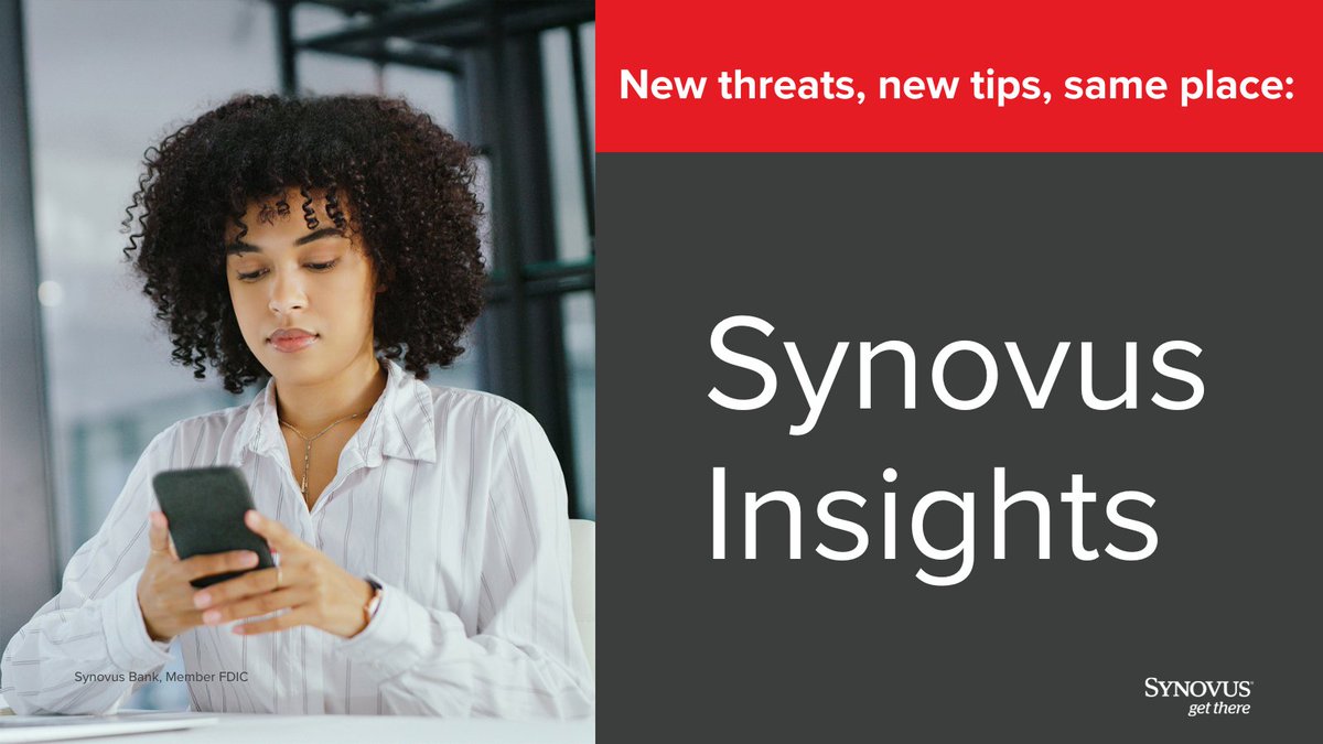 Missed a few fraud updates on your feed? You’re still covered. Our latest fraud insight on My Synovus features a quick-hit collection of articles to keep you in the loop bit.ly/3WoN1LZ

#Synovus #GetThere