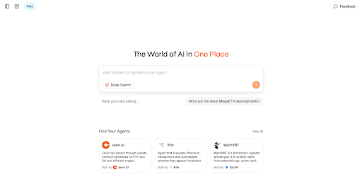 🚀SENTIENT CHAT - UPGRADED AI ROUTER

Our new AI router now automatically picks the right engine for your query:
₿ Crypto
🔎 Search
🤖 Assistant

Toggle “Deep Search” for a richer answer with additional sources.