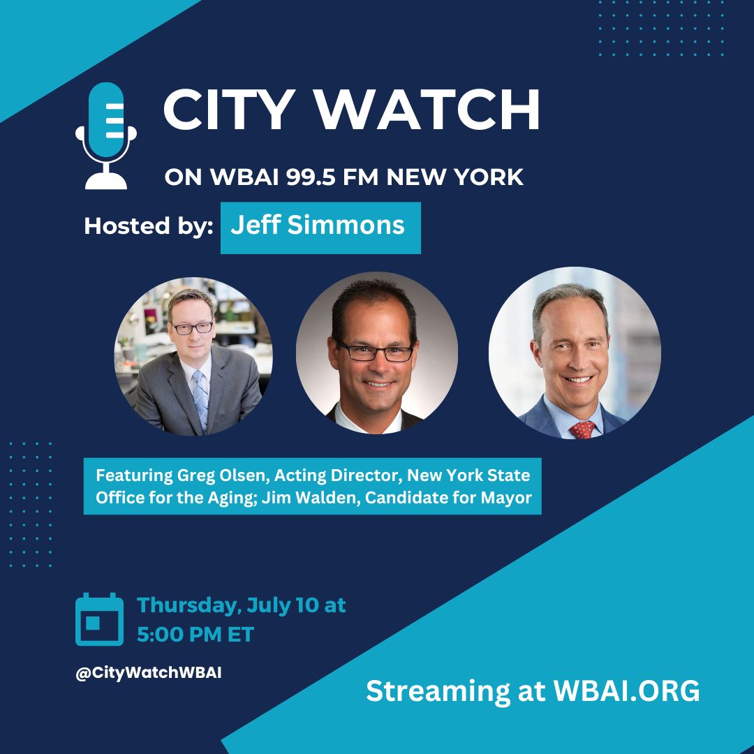 JackHites's tweet photo. Tune to City Watch on @WBAI 99.5 FM NY at 5 PM Thursday when I talk w/ NYS Office for the Aging Acting Director Greg Olsen about the State’s Master Plan for Aging; then NYC mayoral candidate Jim Walden. https://t.co/PnU4KRKHJx