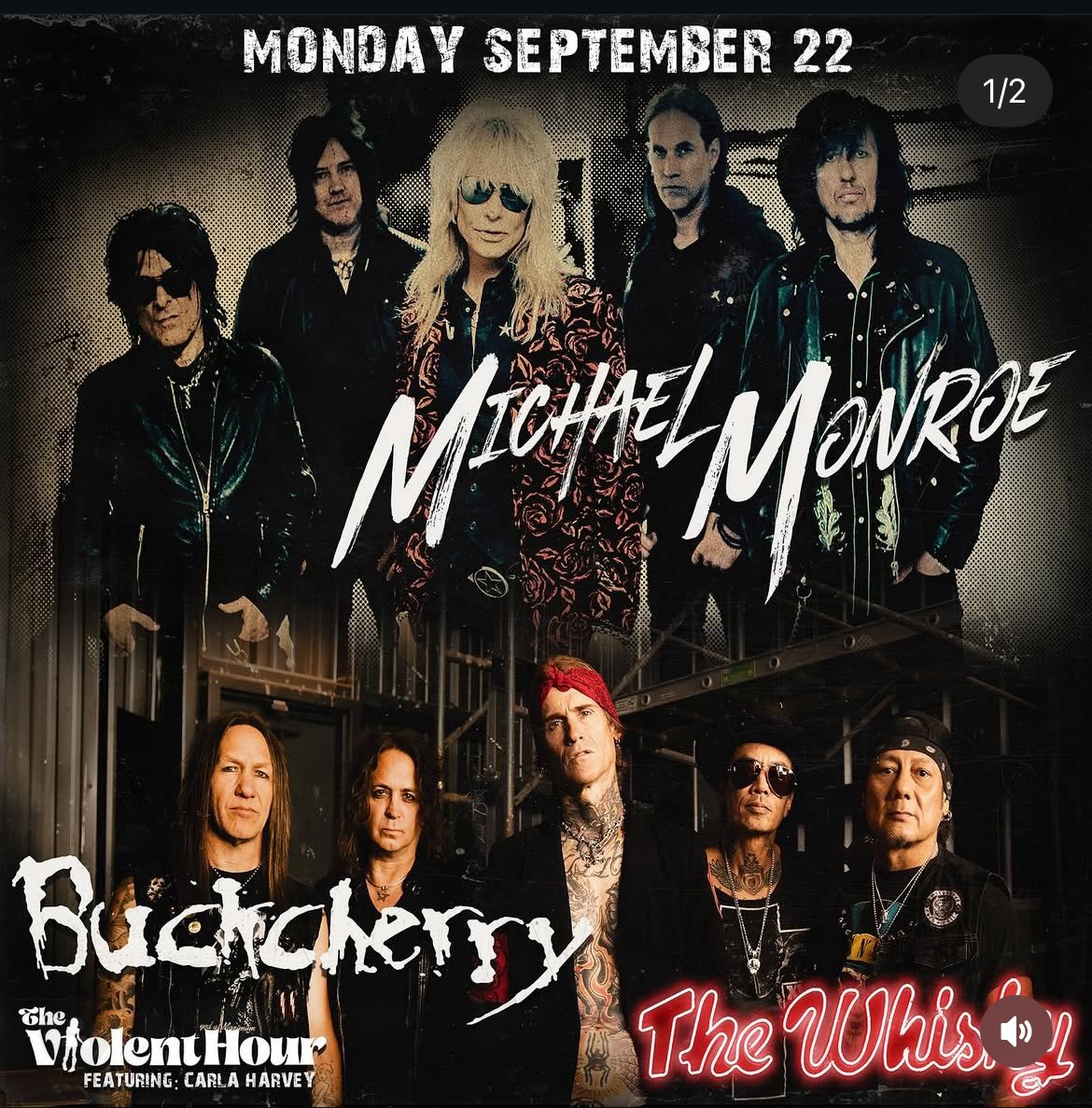 Michael Monroe,  Buckcherry, and The Violent Hour perform on September 21 &amp; 22! #rocknroll #whiskyagogo
