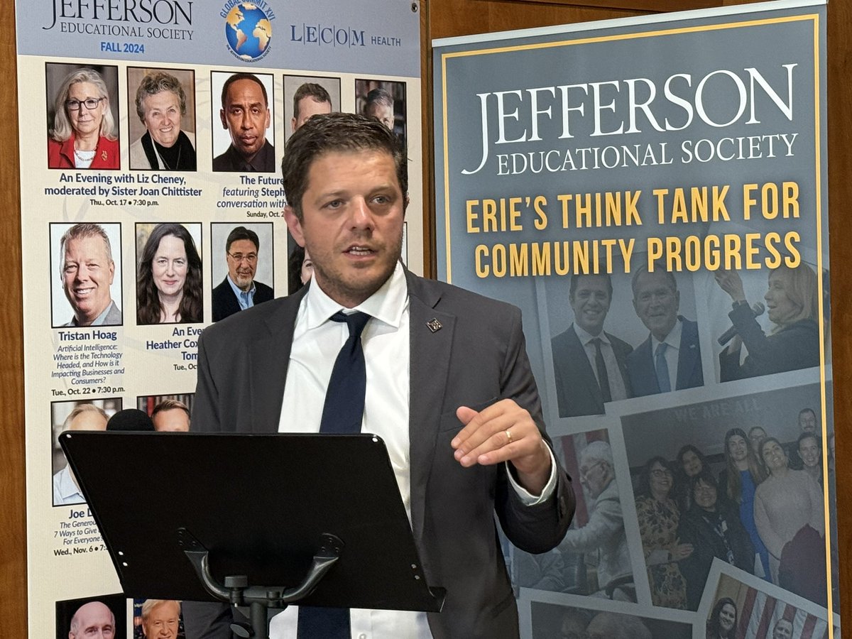 talkerie's tweet image. Jefferson Educational Society President Dr. Ferki Ferati announces lineup for 17th Global Summit including President @BarackObama
#ErieLive