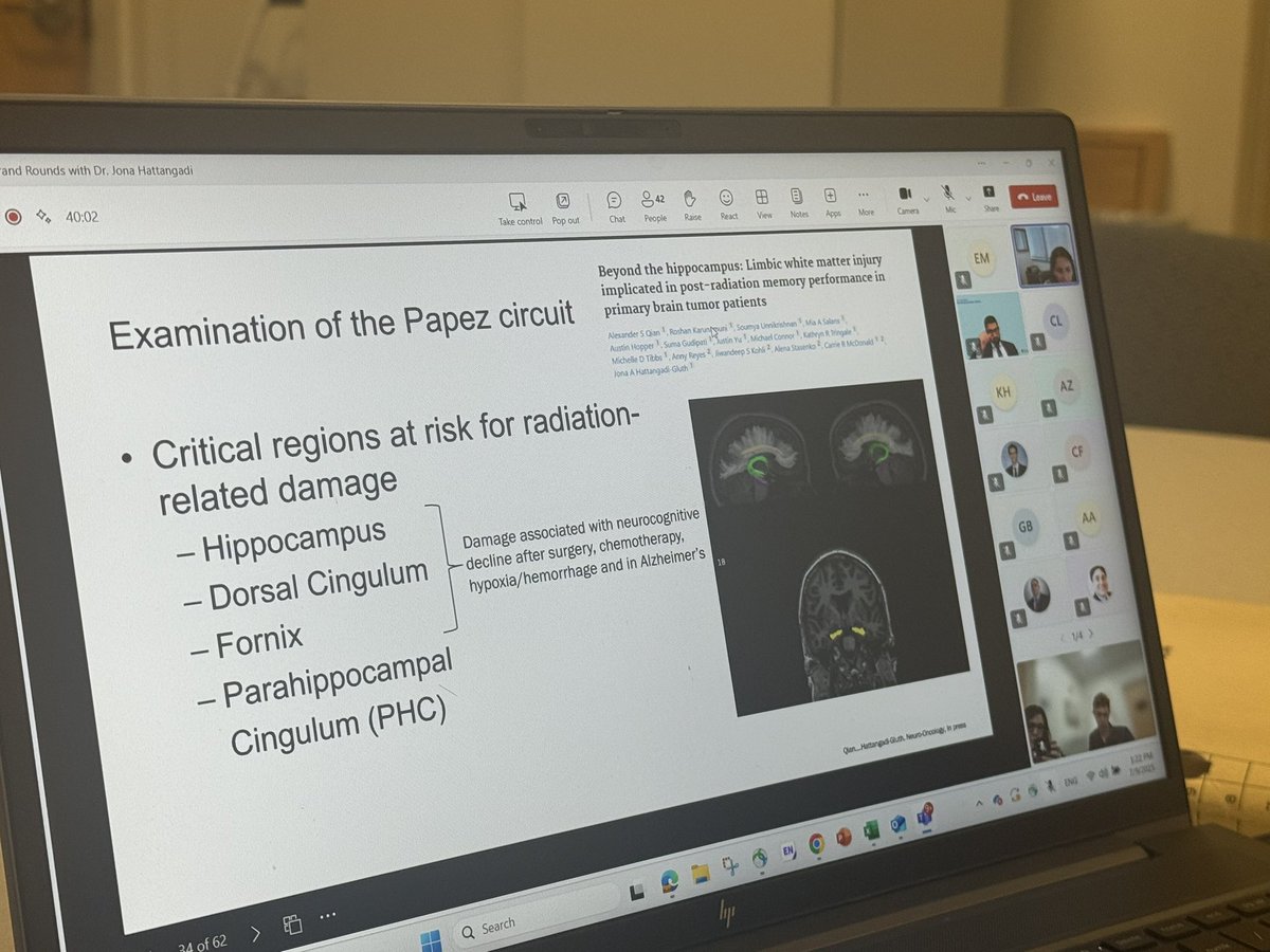MyrsiniIoakeim's tweet image. Incredible #RadOnc Grand Rounds @MGHCancerCenter by Dr. Jona Hattangadi-Gluth @JHGLab on oncofunctional balance in brain tumors—from connectomics to clinical trials.
Loved the focus on neuroimaging biomarkers, cognitive-sparing therapies, and the future of precision radiation…