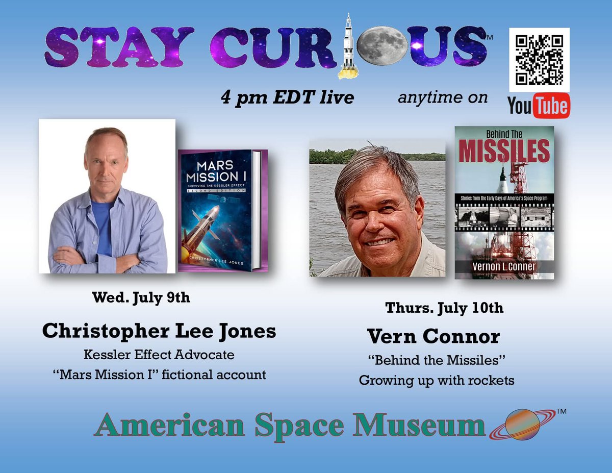 MarsMissionI's tweet image. In a few hours, from 4 PM to 6 PM Eastern Time, we will be live on the American Space Museum's "Stay Curious" podcast on their YouTube channel with MarQ.
youtube.com/@americanspace…